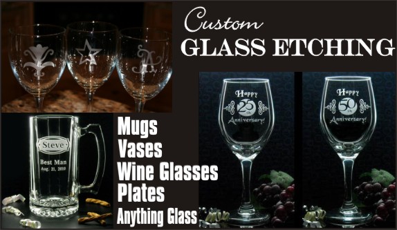 Custom Glass Etching at Silly Cactus - Great One of a Kind Gifts